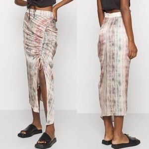AllSaints Carla Marea Skirt Womens 10 Soft Green Pink Silk Blend All Saints NWOT